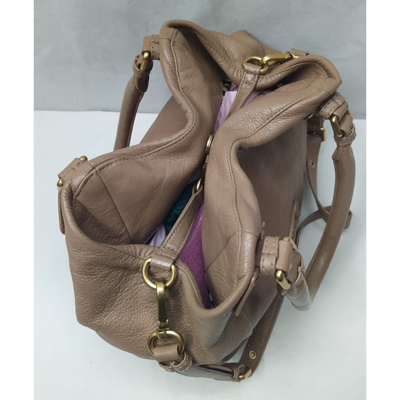 Marc by Marc Jacobs Classic Q Taupe Brown Pebbled Leather Shoulder Bag - Picture 10 of 16